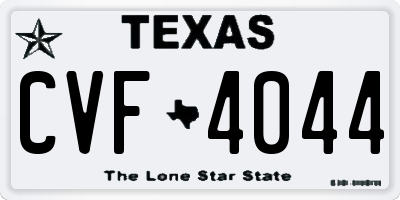 TX license plate CVF4044