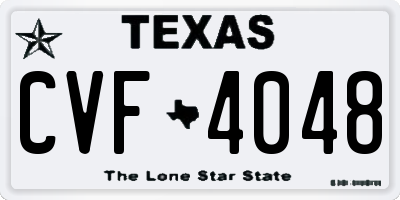 TX license plate CVF4048