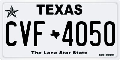TX license plate CVF4050