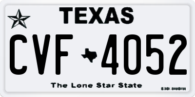 TX license plate CVF4052