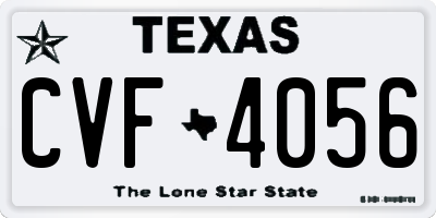 TX license plate CVF4056
