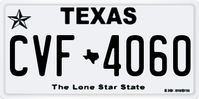 TX license plate CVF4060