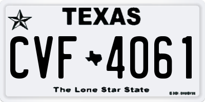 TX license plate CVF4061