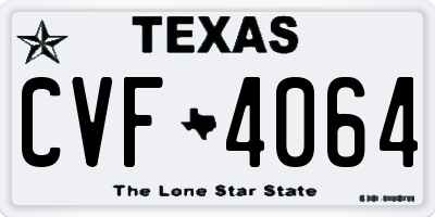 TX license plate CVF4064