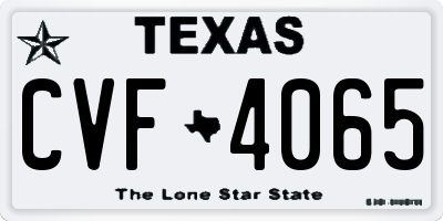 TX license plate CVF4065