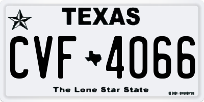 TX license plate CVF4066