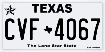 TX license plate CVF4067