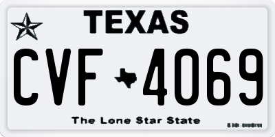 TX license plate CVF4069