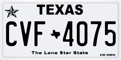 TX license plate CVF4075