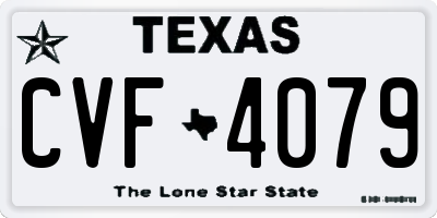 TX license plate CVF4079