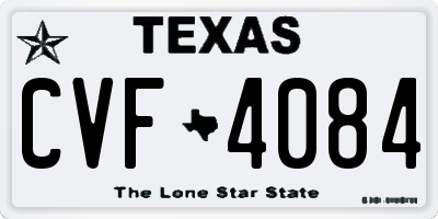 TX license plate CVF4084