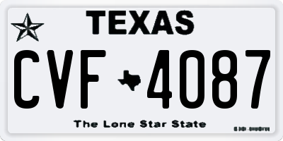 TX license plate CVF4087