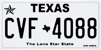 TX license plate CVF4088