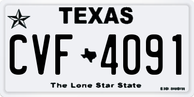 TX license plate CVF4091