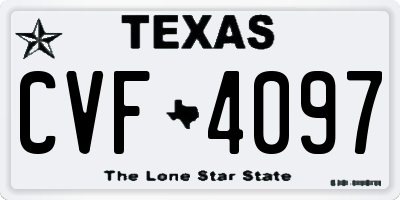 TX license plate CVF4097