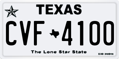 TX license plate CVF4100