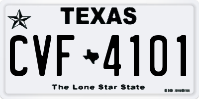 TX license plate CVF4101