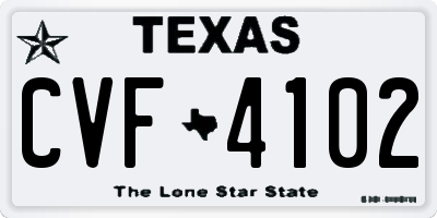 TX license plate CVF4102