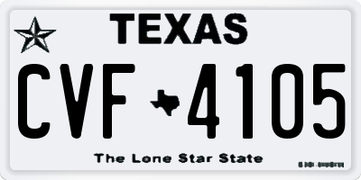 TX license plate CVF4105