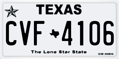 TX license plate CVF4106
