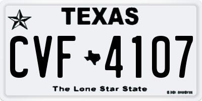 TX license plate CVF4107