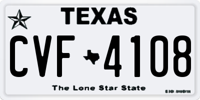TX license plate CVF4108