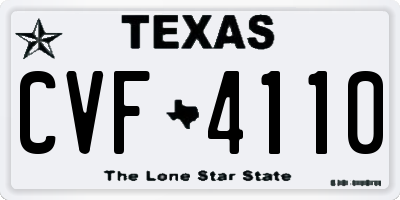 TX license plate CVF4110