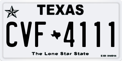 TX license plate CVF4111