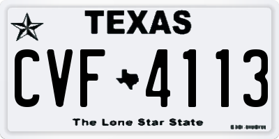 TX license plate CVF4113