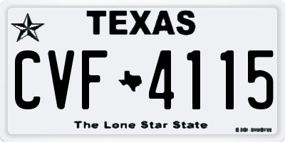 TX license plate CVF4115