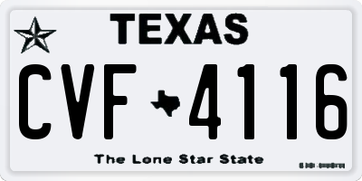 TX license plate CVF4116
