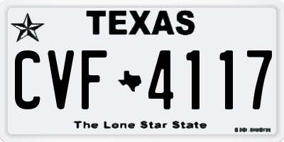 TX license plate CVF4117