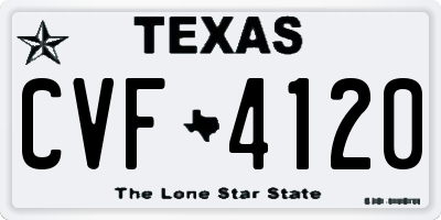 TX license plate CVF4120