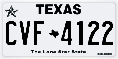 TX license plate CVF4122