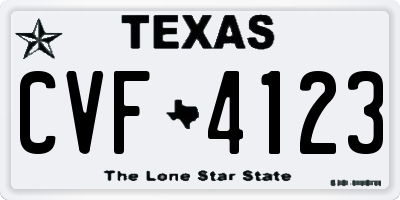 TX license plate CVF4123