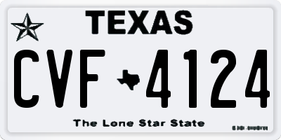 TX license plate CVF4124