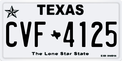 TX license plate CVF4125