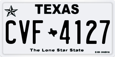TX license plate CVF4127