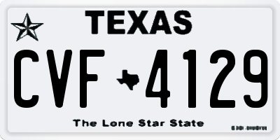 TX license plate CVF4129