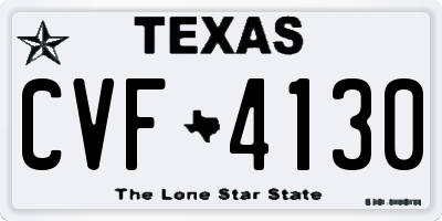 TX license plate CVF4130