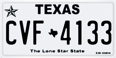 TX license plate CVF4133