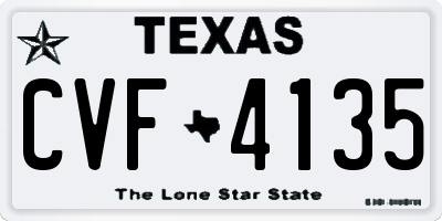 TX license plate CVF4135
