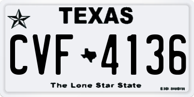 TX license plate CVF4136