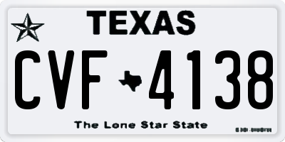 TX license plate CVF4138
