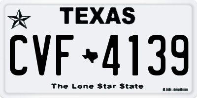 TX license plate CVF4139