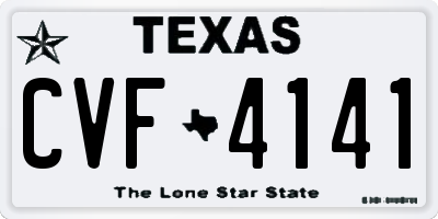 TX license plate CVF4141