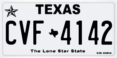 TX license plate CVF4142