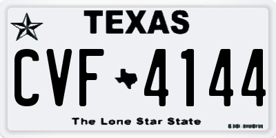 TX license plate CVF4144