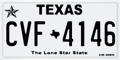 TX license plate CVF4146