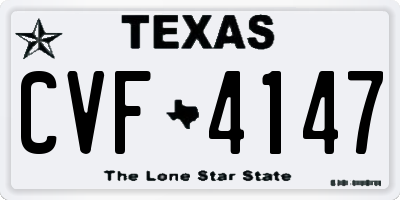 TX license plate CVF4147